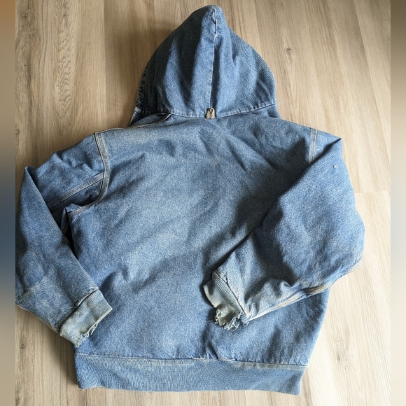 Vintage Carhartt J08D ST denim blanket lined hooded jacket - Picture 5 of 15